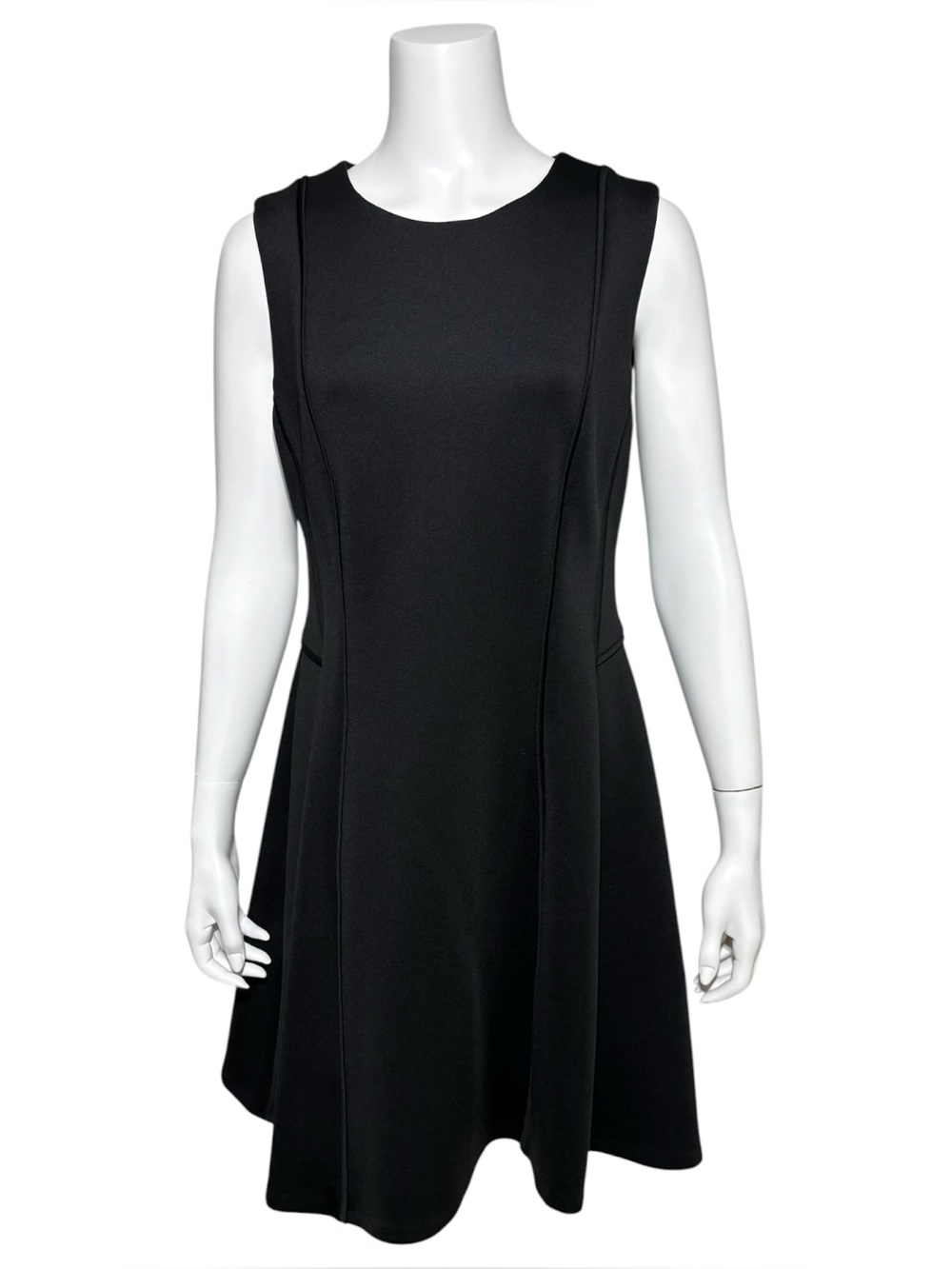 DKNY Black Sleeveless Fit-and-Flare Mini Dress